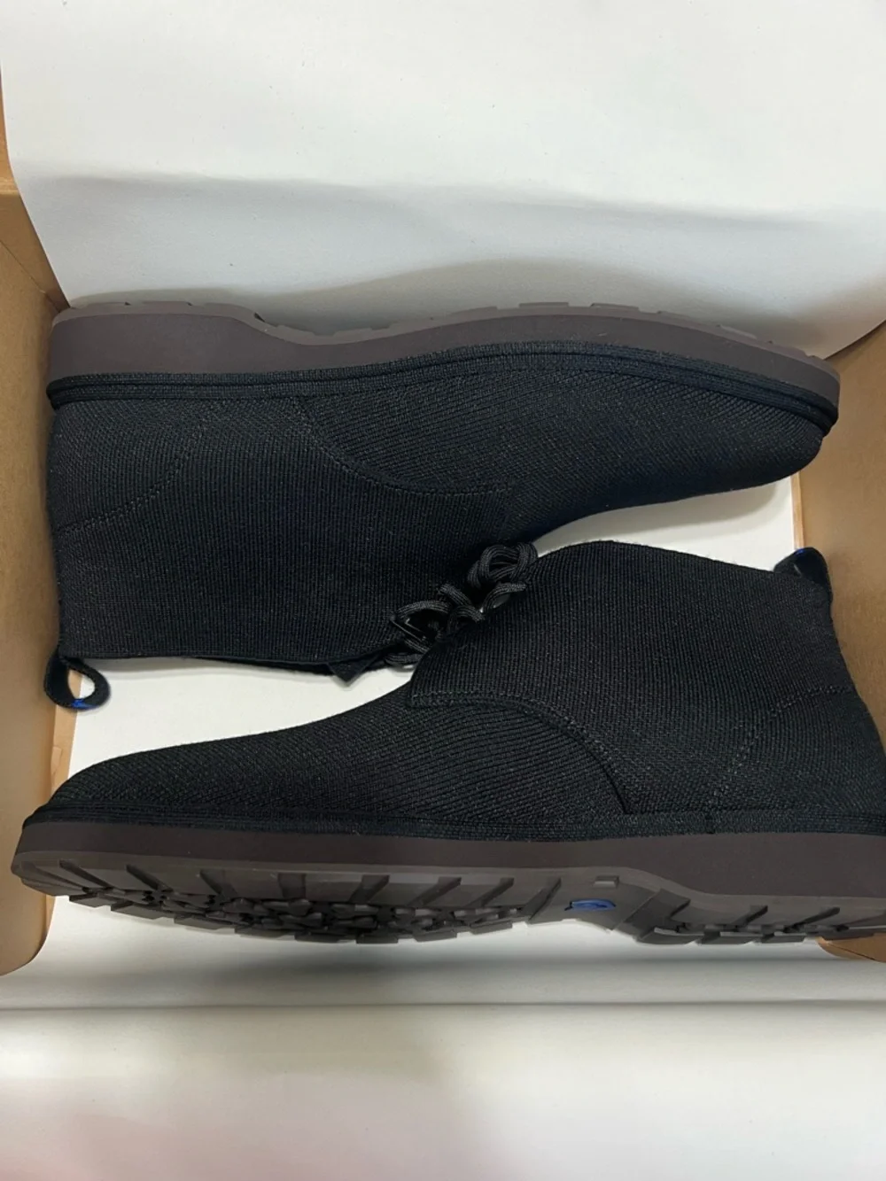 Rothy’s The Chukka Boot Black Men’s Size 12 NIB Sustainable Knit Lace Up Boot